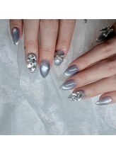 クリア(Clear)/マグネット×ラメフレンチネイル