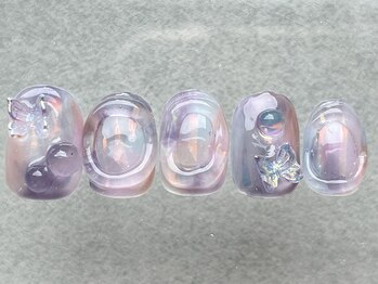 ネイルメゾン 天神店(NAIL MAISON)/紫ニュアンスぷっくり¥8500