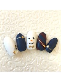 雪だるまネイル