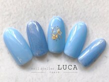 ネイルアトリエルカ(nail atelier LUCA)/W-606 ブルーニュアンスネイル