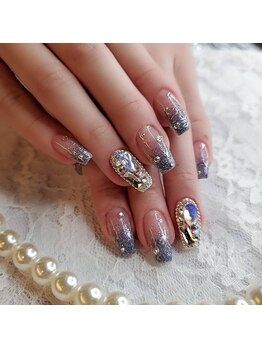 ローラネイル(Roller nail)/ジェル1色ストーン乗せ放題¥7000