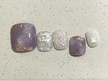 アイネイルズ 池袋店(I-nails)/パープルシルバーミラー