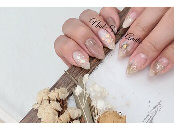 ネイルサロン アミティエ(Nail Salon Amitie)の写真/自爪を整えながら爪を本来の美しさへ導き、ジェルを楽しめる*&理想のカワイイを探せる♪写真は8月限定Art★