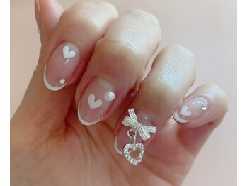 ネイルサロン ベビーピンク(Nail salon BABY PINK)/フレンチネイル☆リボンネイル