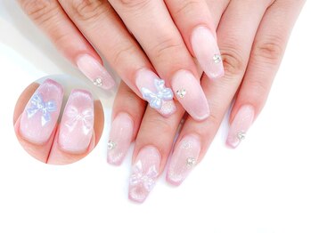ネイルコレクション ピンク(Nail Collection Pink)/長さだしジェル:フリー☆リボン