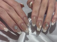 シェルネイル(SHELL NAIL)/ぷるマグ/フレンチ/staff:fujii