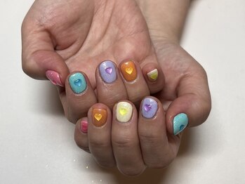 サロン アクセシブル(salon ACCESSIBLE)/パステルハートネイル