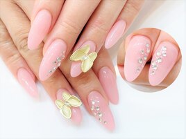 スカルプ＋蝶パーツ追加♪