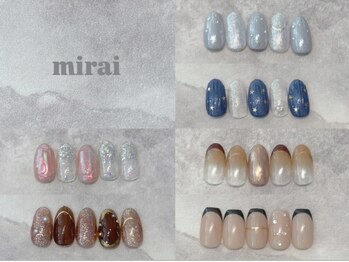 ミライ トータルビューティーサロン(mirai)の写真/季節に合わせたニュアンスデザインからシンプルデザインまでご用意中★なりたい指先を叶えて気分もUP！