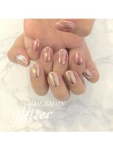 ネイルサロン グリッター(NAIL SALON glitter)/ミラーネイル