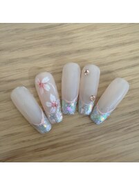 カラスフネンチ　春ネイル