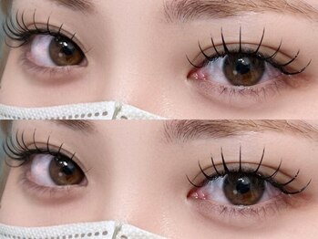 韓国式まつげと眉毛のアイサロン hana 大塚店 [ハナ大塚店]の写真/ぱっちりとした印象になれる韓国っぽマツエクデザイン♪ノーグルーパーマ×下まつげエクステもおすすめ！