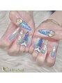 エリクサーネイル 亀戸(ElixirNail) 長さ出しのデザインも得意です☆可愛いロングネイル♪