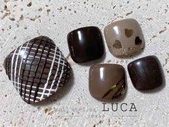 ネイルアトリエルカ(nail atelier LUCA)/W-18 バレンタインフットネイル