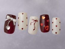ジェミーネイル シンジュク(Jemiy nail shinjuku)/ハートドットリボン¥8480