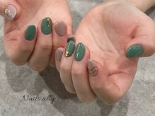 ネイルズアリー 立川店(Nails ally)/ニュアンス×秋冬×オフィス×蝶
