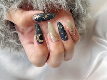 プティ アイビューティ 北浜店(peTiT eyebeauty)/冬ネイル　マグネット　ネイビー