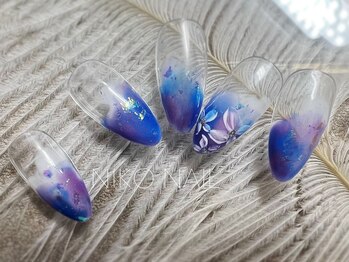 ニコネイル(NIKO NAIL)/6月限定アート 紫陽花ネイル