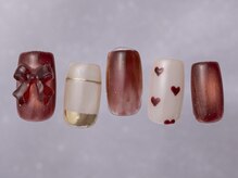 ジェミーネイル シンジュク(Jemiy nail shinjuku)/ボルドーリボンニュアンス¥9480