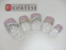 ネイルサロン コルテーゼ 四条烏丸店(CORTESE)/２カラーフレンチ・マシンオフ無