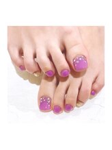 ビューティービースト フォー ネイルアンドアイラッシュ 松浜店(beauty:beast)/ピンクパープルのフットネイル☆