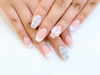 ネイルコレクション ピンク(Nail Collection Pink)/ジェル放題♪千鳥格子.リボン