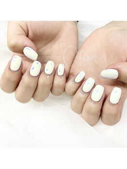 クリア(Clear)/ワンカラー+オーロラネイル