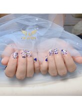 ヘブン ネイル 鶯谷(HEAVEN Nail)/ブルーマーブルネイル