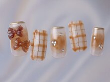 ジェミーネイル シンジュク(Jemiy nail shinjuku)/オレンジチークチェック¥9480