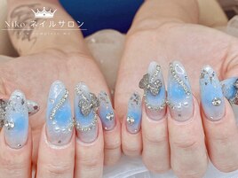 長さだし◎リボンネイル