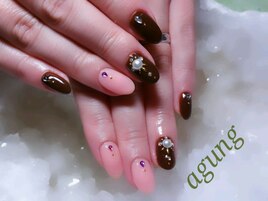 バレンタインネイル