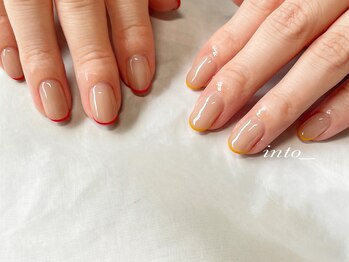 ネイルサロン イントゥ(into_)/アシンメトリー　細フレンチ