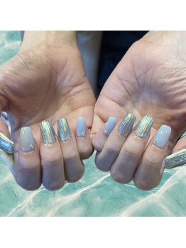 アヤネイルズ アンド アイラッシュ(AYA NAILZ.＆Eyelash)/夏を感じるブルーネイル