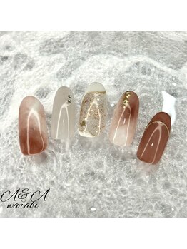 エーアンドエー 蕨店(A&A)/もやもやニュアンスネイル