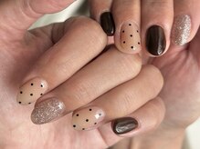 レトネイル レトネイル 大阪梅田(reto nail)/ドット/秋/ブラウン/フラッシュ