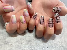 ハレトキネイル(haretoki nail)/チェックネイル