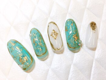 グラマーネイル(Glamor nail)/アンティーク×エメラルド