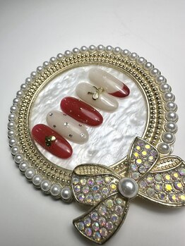 ブリリアント/バレンタインネイル