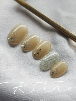 先端ラメ×1本フラッシュ