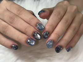 星ホロ散りばめネイル