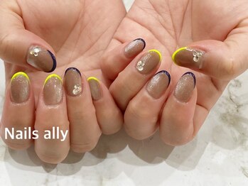 ネイルズアリー 立川店(Nails ally)/マグネット×ネオンフレンチ
