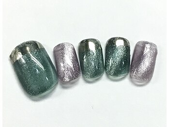 ネイルアンドまつげ リュフェール 五反田(Nail Lufaire)/マグネットミラーフレンチフット