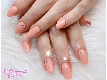 ワンカラーストーン10粒ネイル！