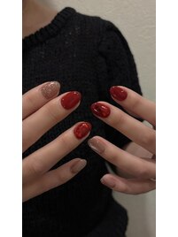 秋/赤ネイル/定額design