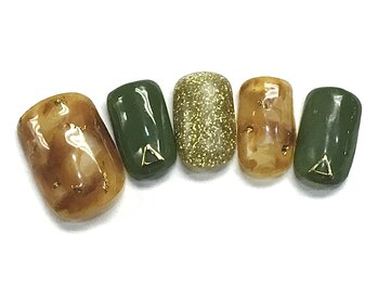ネイルアンドまつげ リュフェール 五反田(Nail Lufaire)/べっこうフットネイル