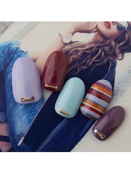 ラ カゼッタ(La casetta)/秋色ボーダーネイル