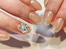 ネイルサロン イントゥ(into_)/フラッシュ　艶ベール　ビジュー