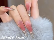 センスネイル 池袋店(Sense Nail)/ピンクミラーガラスフレンチ