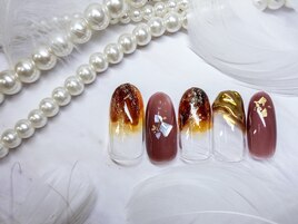 フレンチニュアンスべっ甲ネイル
