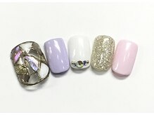 ネイルアンドまつげ リュフェール 五反田(Nail Lufaire)/ステンドグラス風フットネイル